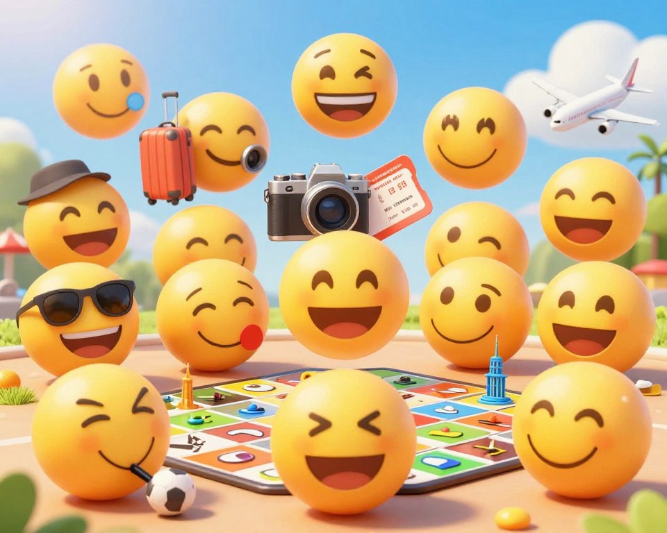 emojis actividades juegos viajes